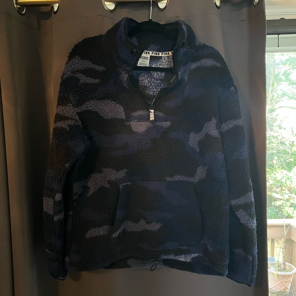 Like New Victoria Secret Pink Fleece Quarter Zip Pullover